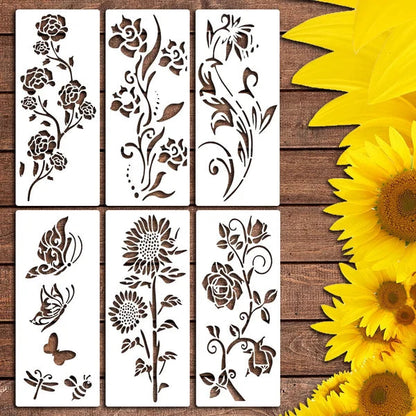 🌻Flower Stencil for Garden Fence Large Flower Stencils for Wall 14” Peony Templates for Painting on Wood Furniture