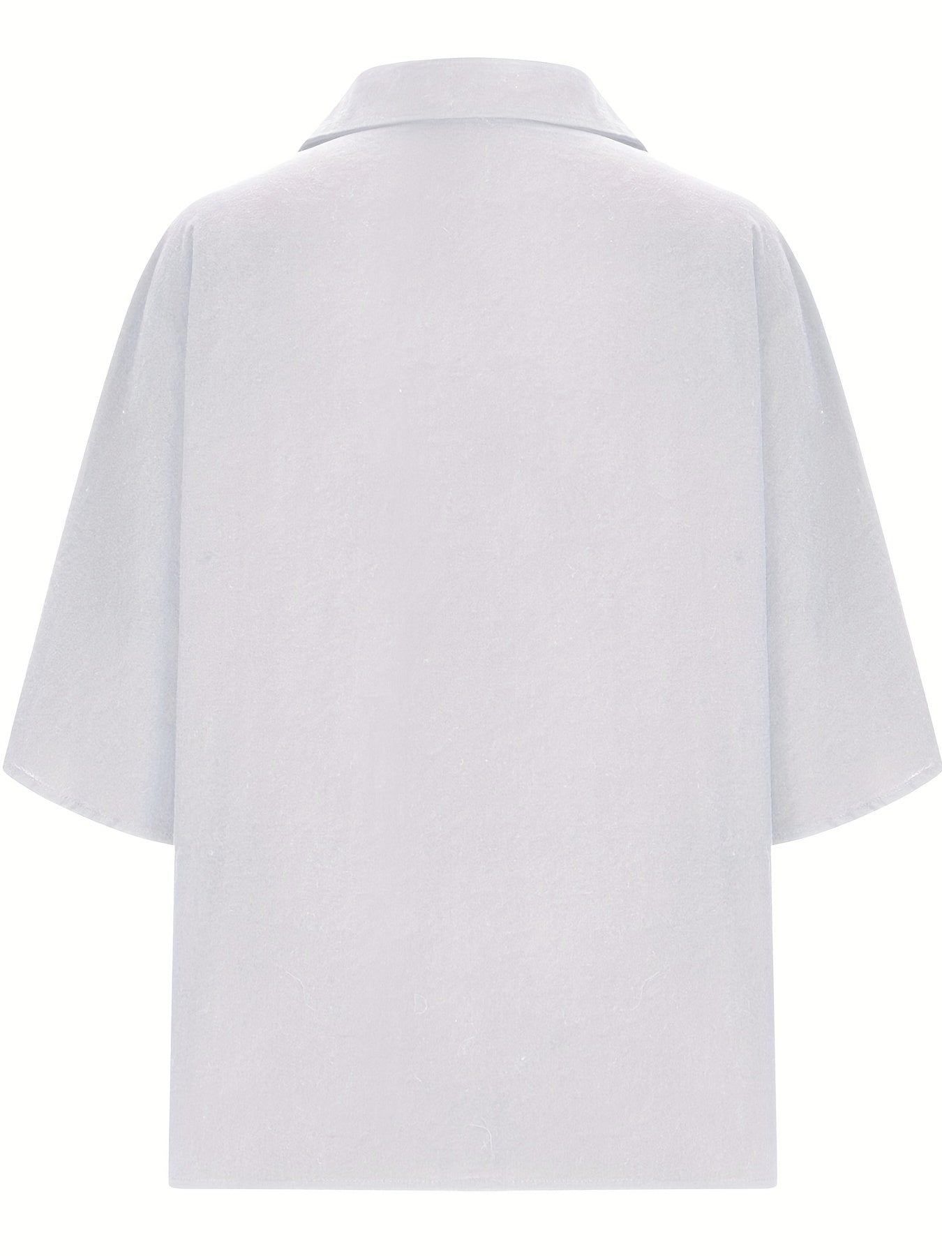 Antmvs Half Sleeve Lapel Collar Blazer, Casual Solid Blazer For Spring & Summer, Women's Clothing