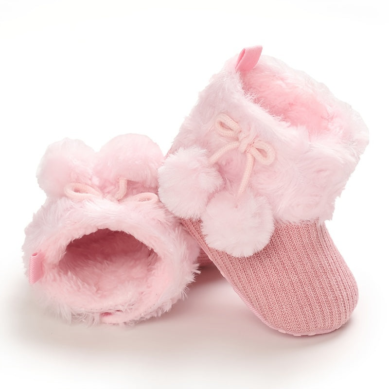 [Halloween] Toddler Baby Girls Booties Plus High Top Slippers Indoor Shoes For Winter, Halloween Gift