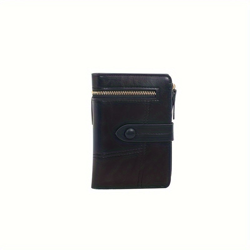 Folding Multifunctional Wallet, Solid Color Clutch Coin Purse, Classic Women's Credit Card Case