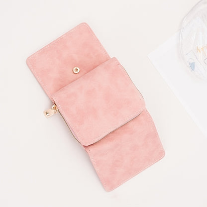 Snap Button Small Wallet, Cute Fold Faux Leather Wallet With Card Slots & Zipper Pocket