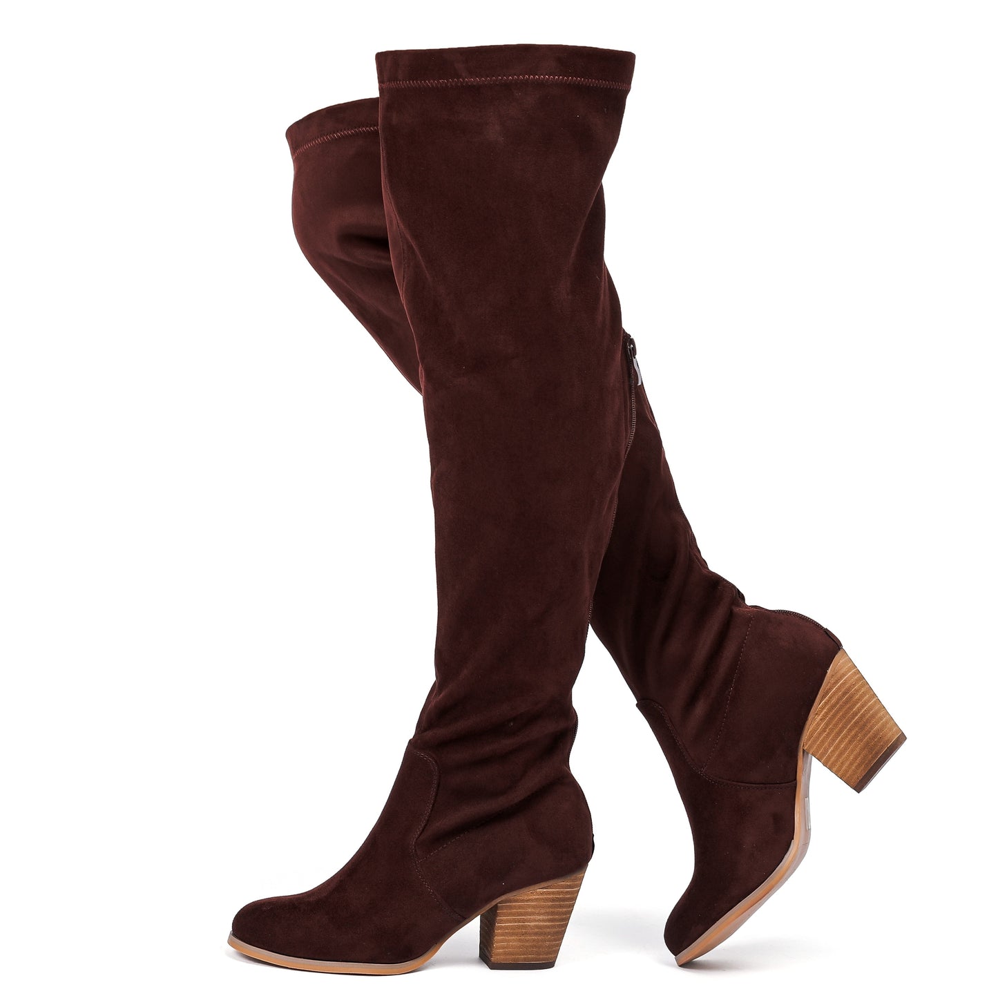 Women's Wide Calf Over The Knee High Boots, Wide Width Stretchy Fall Winter Boots.