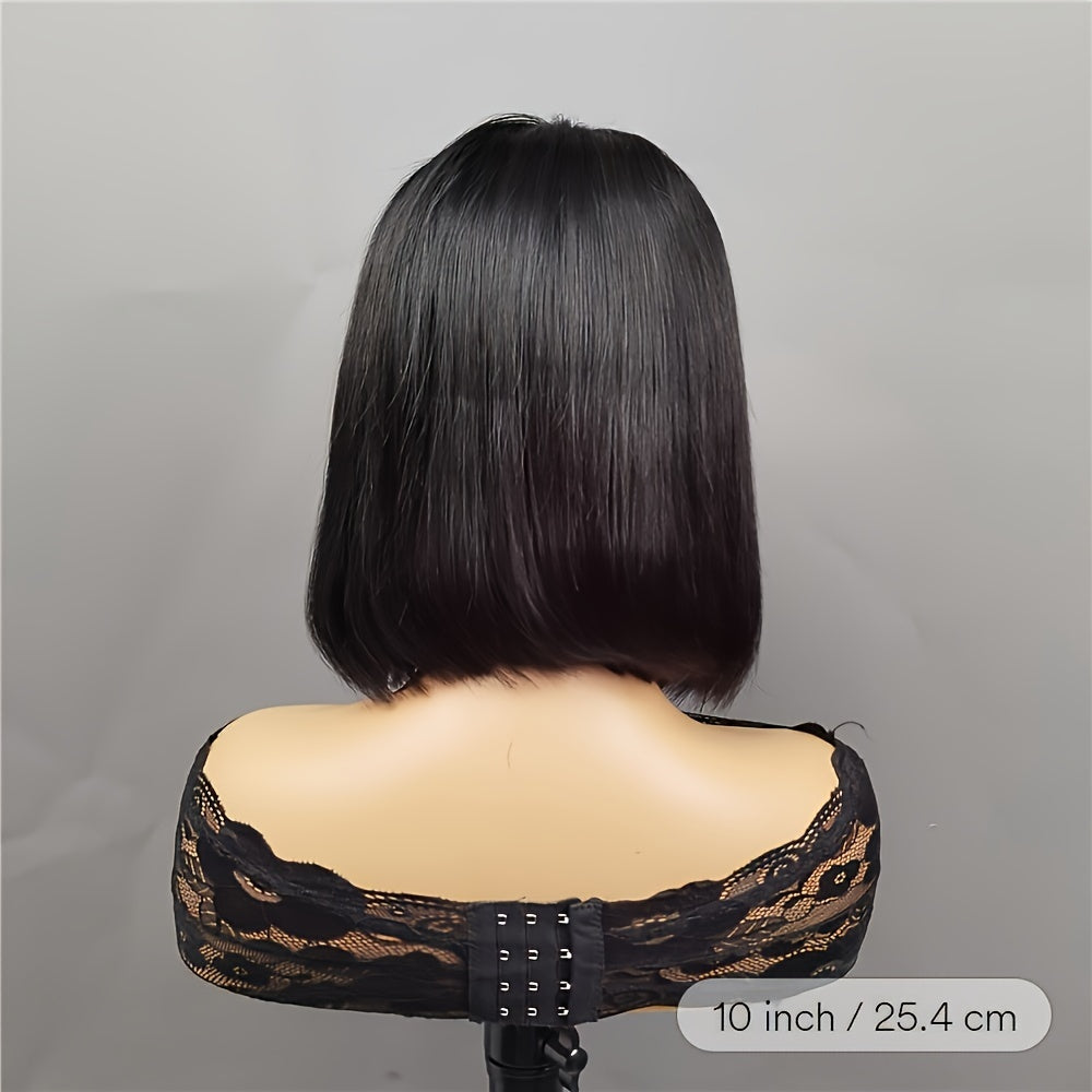 Natural Black Bob Wig Human Hair 13X4 Lace Frontal Wigs Glueless Wigs Human Hair Pre Plucked Natural Hairline 150% Density Straight Bob Lace Front Wigs Human Hair For Women Short Bob Wig 10-16Inch