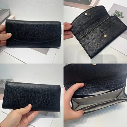 Trendy Multi-layer Long Wallet, Solid Color Credit Card Holder, Perfect Purse For Daily Use