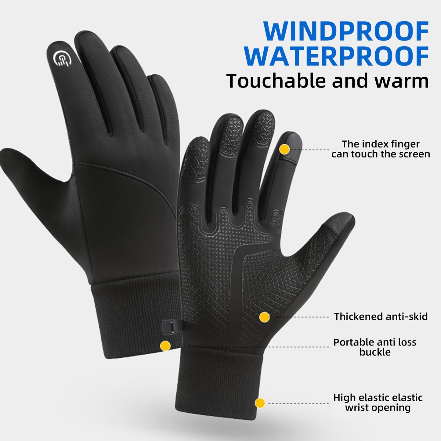 Waterproof Winter Cycling Gloves - Touchscreen Compatible, Thermal and Anti-Slip for Men and Women