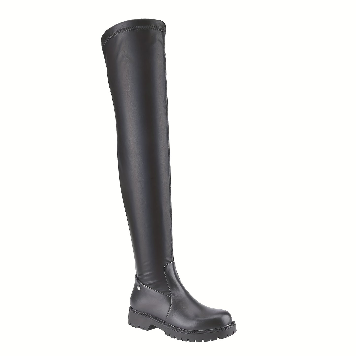 Stylish Women's Thigh High Boots - Round Toe, Suede, Side Zipper, Flat Heel, Comfortable, Versatile, and Chic - Perfect for Winter, Fall, and Daily Wear