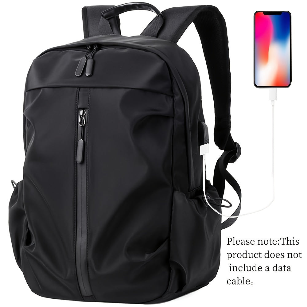 Water-Resistant Oxford Backpack for Men - Adjustable Straps, Polyester Lining, and Multiple Compartments for College, Daily Commute, and Office - Stylish, Business-Ready, and Durable Travel Companion