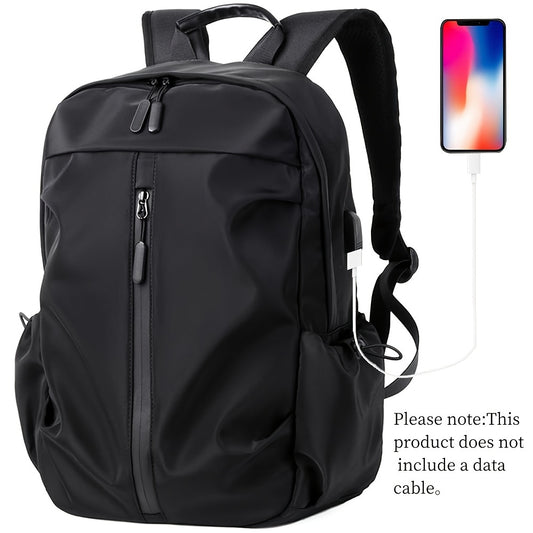 Water-Resistant Oxford Backpack for Men - Adjustable Straps, Polyester Lining, and Multiple Compartments for College, Daily Commute, and Office - Stylish, Business-Ready, and Durable Travel Companion