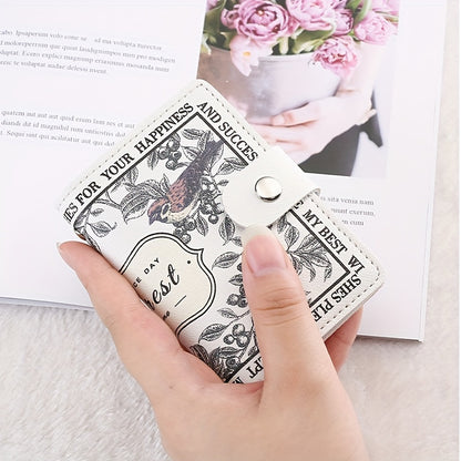 Floral Vintage Style Women's Credit Card Wallet, Multi-Slot Compact Card Holder For Daily Use