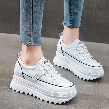 antmvs 7Cm Women Casual Shoes Genuine Leather Platform Wedge Women Fashion Sneakers Chunky Shoes Za Bling Bling Spring Autumn