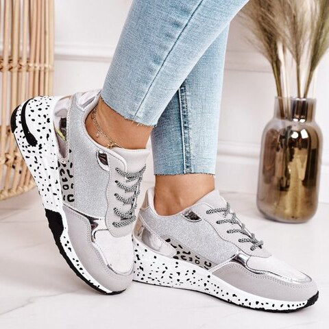 Antmvs  Summer Hot Lady Shoes Women Sneakers Leopard Mesh Breath Women Running Female Shoes Outdoor Flat Platform Zapatos Mujer