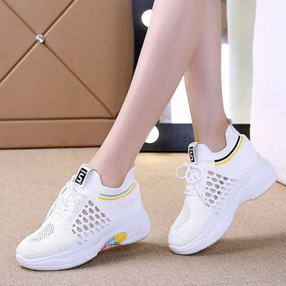 Antmvs  Women's Sneakers Spring Sequined Casual Shoes Women Platform Heels Wedges Height Increasing  Knitted Ladies Vulcanized Shoes