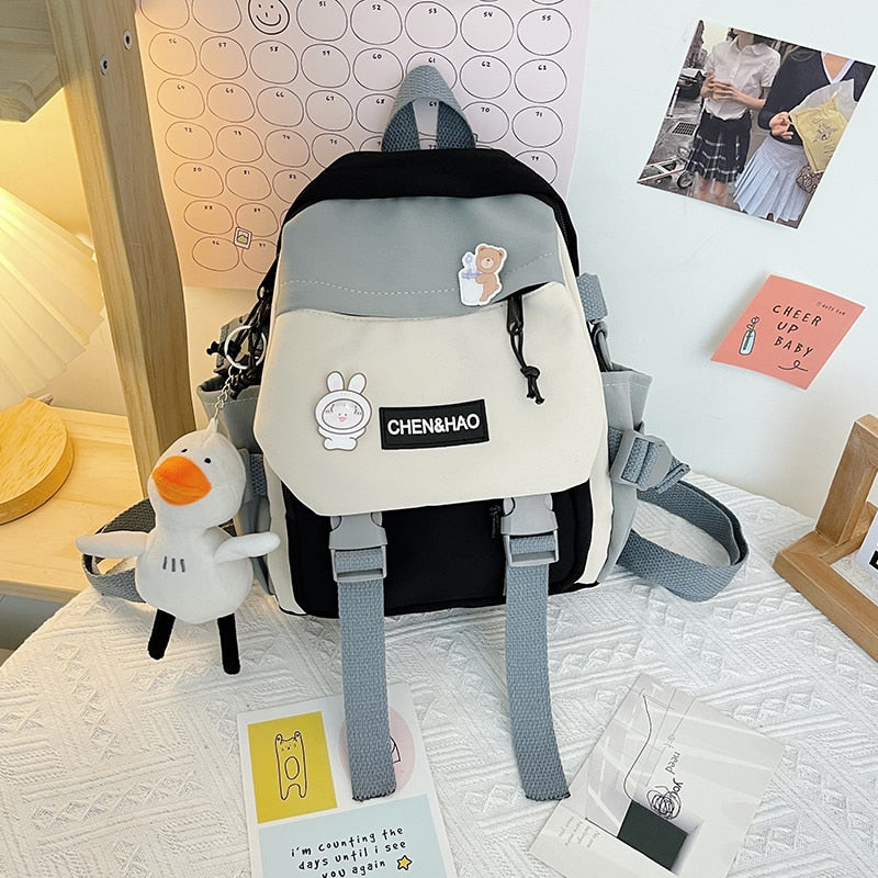 Antmvs Antmvs  Small Women's Backpack Girls School Backpack Waterproof Nylon Fashion Japanese Casual Young Girl's Bag Female Mini Mochila