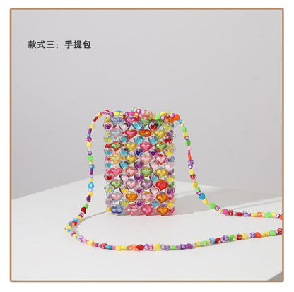 Antmvs Antmvs Love Beaded Bag DIY Hand Woven Bag Gir Summer Jelly Colorfull Purses and Handbags Luxury Designer Gift Beaded Mini Shoulder Bag