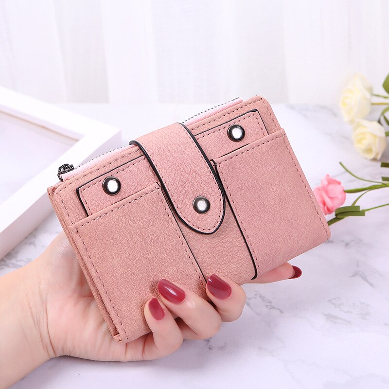 Antmvs Antmvs High Quality Vintage Wallet Women PU Leather Short Wallet Ladies Card Holder Coin Purse Casual Hasp Zipper Money Clutch Cartera