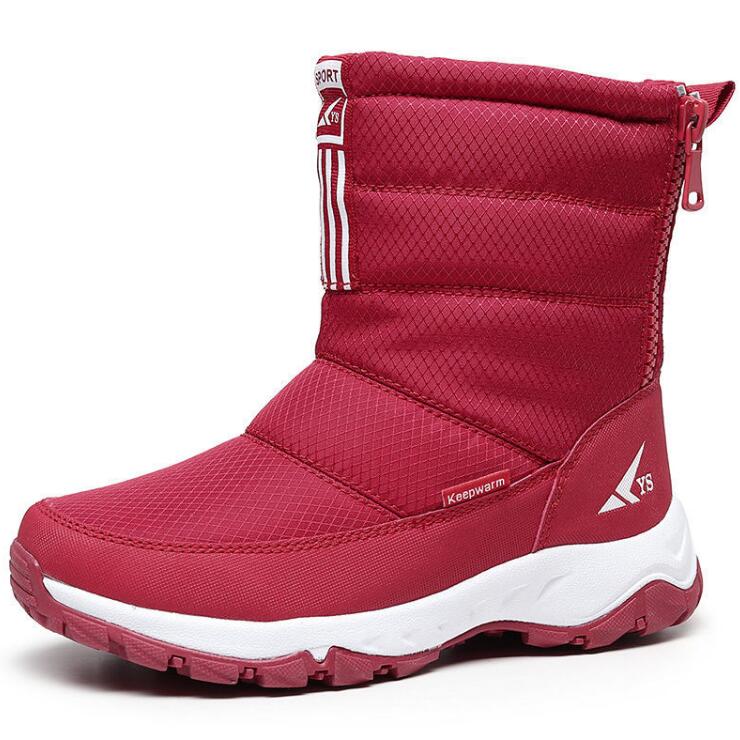 Antmvs Women Winter Boots Non-Slip Waterproof Snow Boots Women Thick Plush Zipper Warm Ankle Boots For Woman -40 Degrees