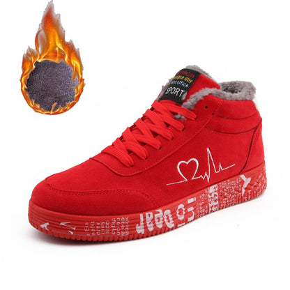 Antmvs Women's Shoes Winter Women Boots Warm Fur Plush Lady Casual Red Shoes Fashion Sneakers Zapatillas Mujer Platform Flat Snow Boots