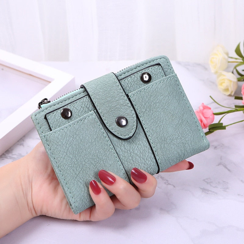 Antmvs Antmvs High Quality Vintage Wallet Women PU Leather Short Wallet Ladies Card Holder Coin Purse Casual Hasp Zipper Money Clutch Cartera