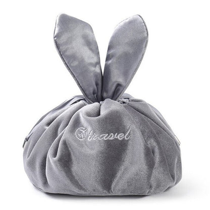 Antmvs Antmvs Cosmetic Bag Round Velvet Soft Makeup Bag Drawstring Rabbit Ear Travel Make Up Organizer Female Toiletry Beauty Storage For Gift