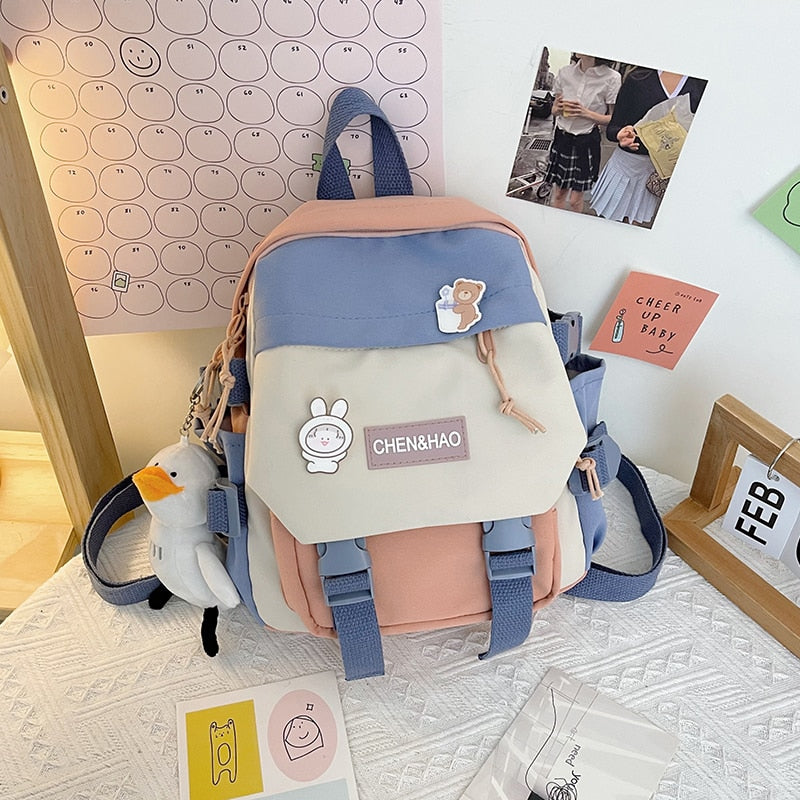 Antmvs Antmvs  Small Women's Backpack Girls School Backpack Waterproof Nylon Fashion Japanese Casual Young Girl's Bag Female Mini Mochila