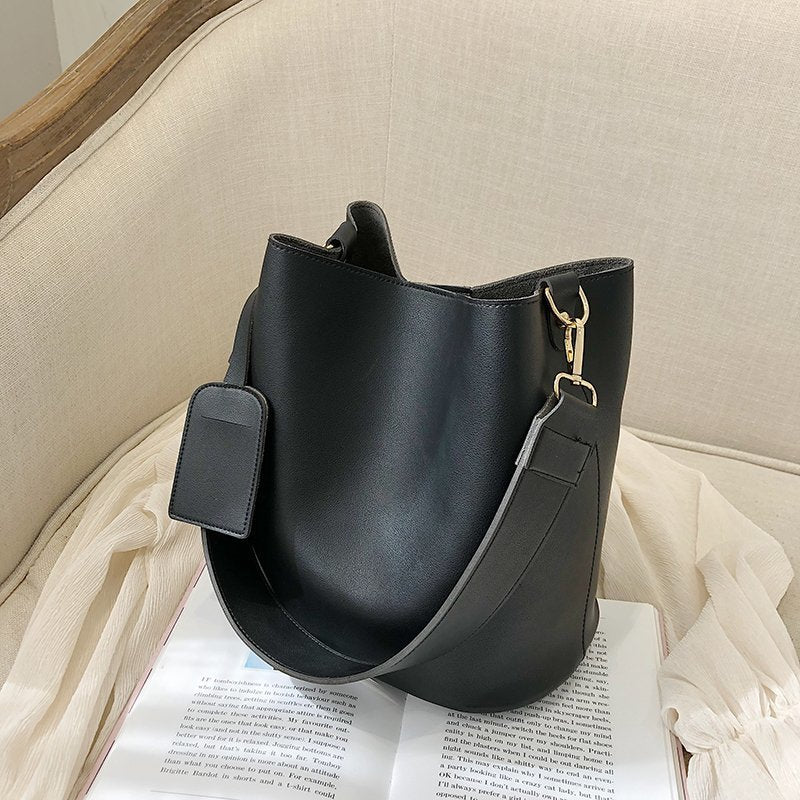 Antmvs Antmvs 2piece/set Fashion Designer Pu Leather Women's Handbags Good Casual Ladies Tote Female Black Bucket Women Shoulder Crossbody Bag