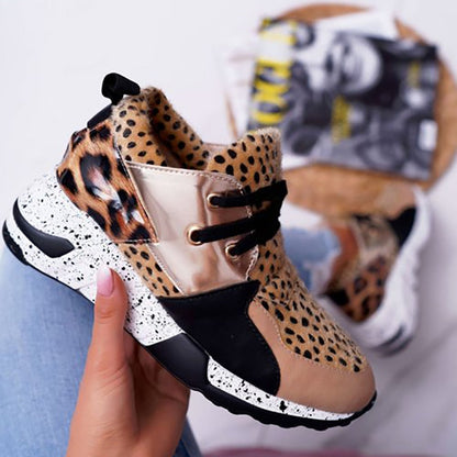 Antmvs  Summer Hot Lady Shoes Women Sneakers Leopard Mesh Breath Women Running Female Shoes Outdoor Flat Platform Zapatos Mujer