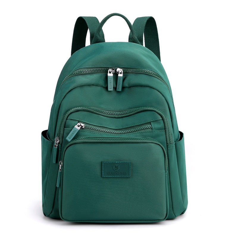 Antmvs Antmvs  New Dark Green Women's Backpack Waterproof Nylon Backpack Student School Bag Suitable For Girls' Small Travel Rucksack