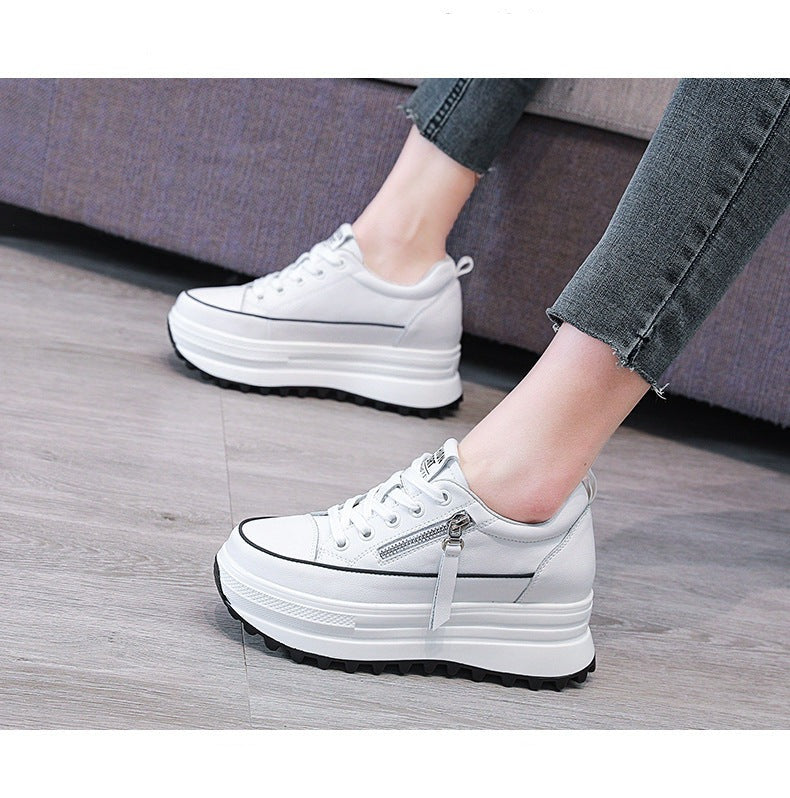 antmvs  7Cm Genuine Leather Women Casual Shoes 7Cm Platform Wedge Female Women Fashion Sneakers Chunky Spring Autumn Shoes Summer