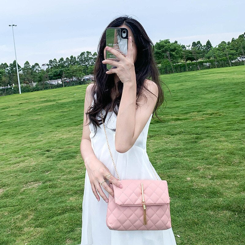 Antmvs Antmvs Fashion Trend Crossbody Bags For Women Thread Flap Shoulder Bag Small Handbags And Purses Chain Strap Tassel Women Messenger Bag