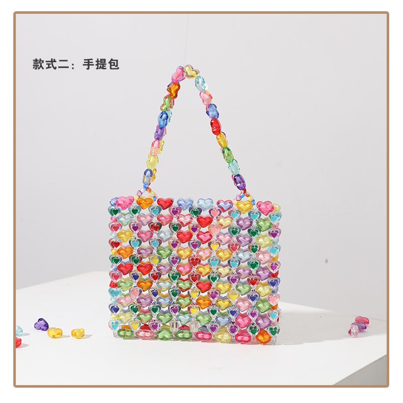 Antmvs Antmvs Love Beaded Bag DIY Hand Woven Bag Gir Summer Jelly Colorfull Purses and Handbags Luxury Designer Gift Beaded Mini Shoulder Bag