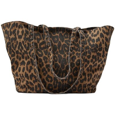 Antmvs Antmvs   Designer Luxury Leopard Grain Shopper Shoulder Bag Large Capacity Handbags Women's Bag Female Casual Tote Canvas HandBag