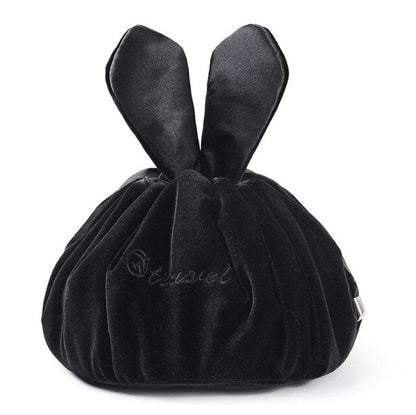 Antmvs Antmvs Cosmetic Bag Round Velvet Soft Makeup Bag Drawstring Rabbit Ear Travel Make Up Organizer Female Toiletry Beauty Storage For Gift