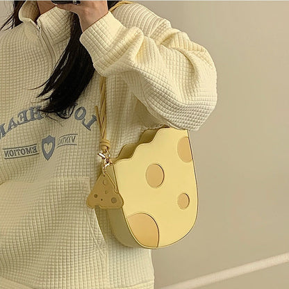 Antmvs Graduation Gift Fashion Lovely Cheese Shape Women Shoulder Bag Yellow Pu Leather Girls Underarm Bags Female High Quality Cute Purse Handbags