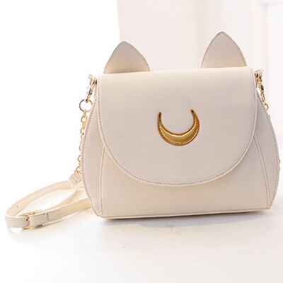 Antmvs Antmvs  New Summer Sailor Moon Ladies Handbag Black Luna Cat Shape Chain Shoulder Bag PU Leather Women Messenger Crossbody Small Bag