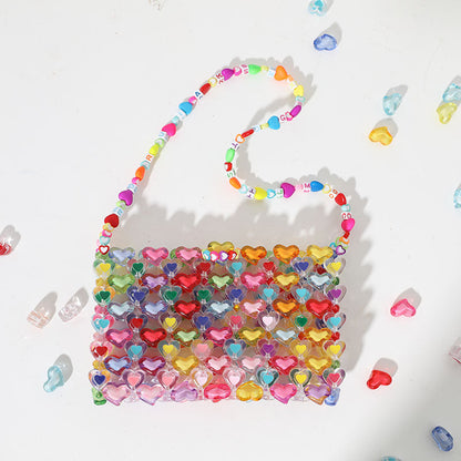 Antmvs Antmvs Love Beaded Bag DIY Hand Woven Bag Gir Summer Jelly Colorfull Purses and Handbags Luxury Designer Gift Beaded Mini Shoulder Bag