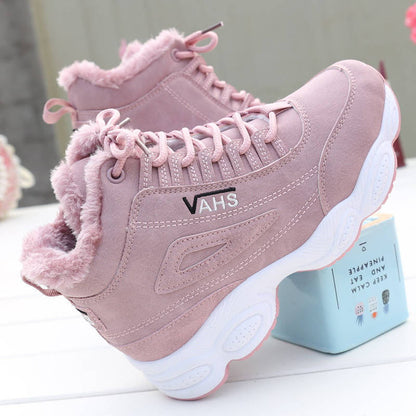 Antmvs  New Style Designer Sneakers Woman Plus Velvet Warm Snow Boots Women's Shoes Autumn Winter Flat White Shoes Casual Cotton Shoes