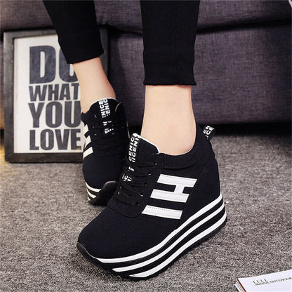 Antmvs  High Flat Platform 9Cm Height Increasing Casual Shoes Woman Spring New Hidden Wedge Sneakers Female Vulcanize Shoes