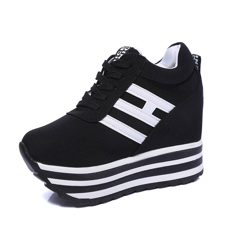 Antmvs  High Flat Platform 9Cm Height Increasing Casual Shoes Woman Spring New Hidden Wedge Sneakers Female Vulcanize Shoes