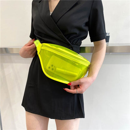 Antmvs Antmvs Fashion New Women Transparent Waist Bag PVC Fanny Hip Pack Girls Lady Candy Color Phone Pouch Shoulder Chest Bag Bum Belt Bag