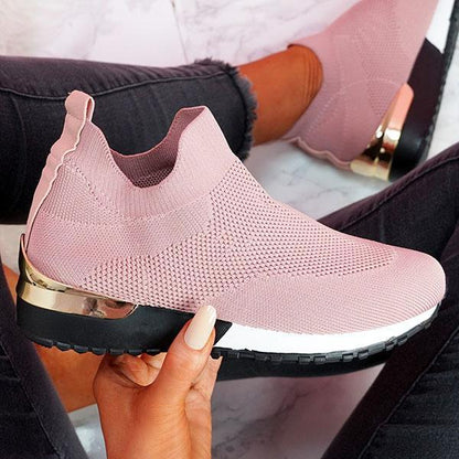 Antmvs  New Fashion Women Casual Shoes Mesh Breathable Comfortable Female Sneakers Summer Solid Color Slip On Ladies Walking Shoes