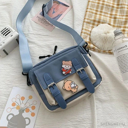 Antmvs Antmvs - Crossbody Female  New Cute Girl Canvas Student Korean Version One-shoulder Small Square Bag Multifunctional All-match Cross