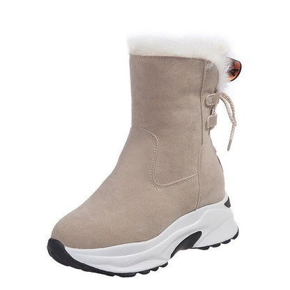 Antmvs Women Winter Boots Non-Slip Waterproof Snow Boots Women Thick Plush Zipper Warm Ankle Boots For Woman -40 Degrees