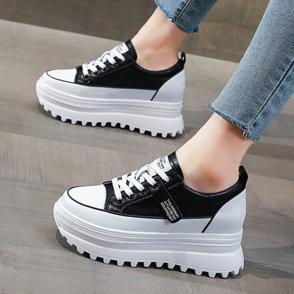 antmvs 7Cm Women Casual Shoes Genuine Leather Platform Wedge Women Fashion Sneakers Chunky Shoes Za Bling Bling Spring Autumn