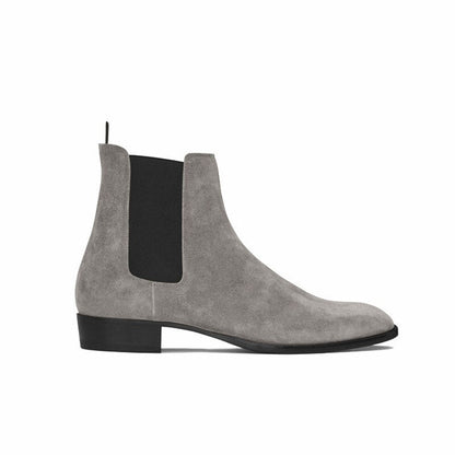 Antmvs    Black Friday Antmvs  Chelsea Boots Real Leather Winter For Man Suede Slip On Martin Ankle Boots Winter Pointed Toe Soft Leather Shoes Large Size Man