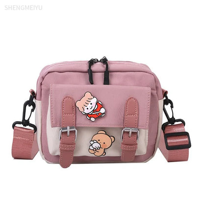 Antmvs Antmvs - Crossbody Female  New Cute Girl Canvas Student Korean Version One-shoulder Small Square Bag Multifunctional All-match Cross