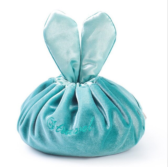 Antmvs Antmvs Cosmetic Bag Round Velvet Soft Makeup Bag Drawstring Rabbit Ear Travel Make Up Organizer Female Toiletry Beauty Storage For Gift