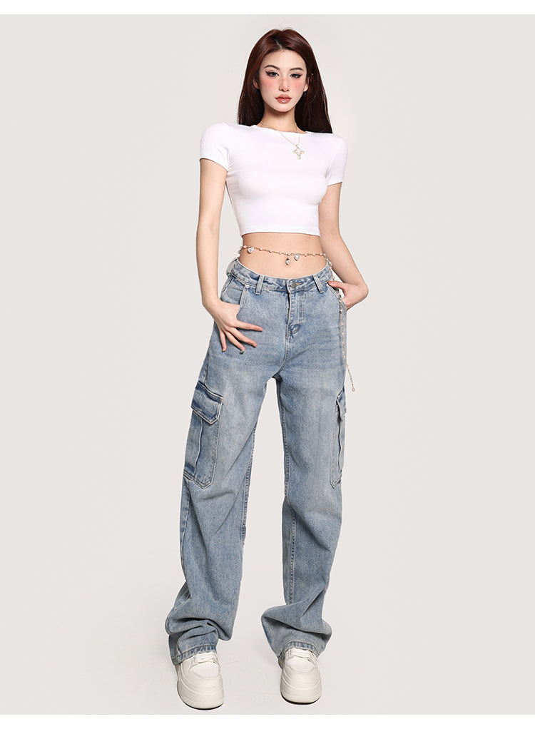 Antmvs Selene Solid Color Slim Short Sleeve Basic Cropped Top