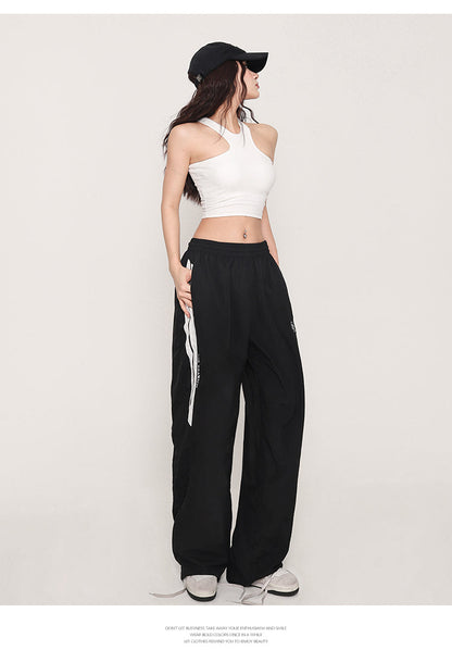 Antmvs Tatia Solid Color Slim Halter Sleeveless Cropped Top