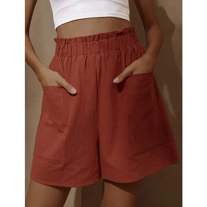 Antmvs New HOTan and NEWn Ladies Cotton and Linen Bud High Waist Fashion plus Size Wide Leg Leisure Cropped Pants