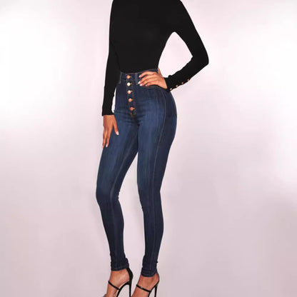 European and American Hot Trade Fashion Slim Stretch Jeans Women